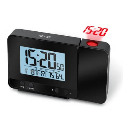 Часы будильник Fanju black с проекцией времени-1
